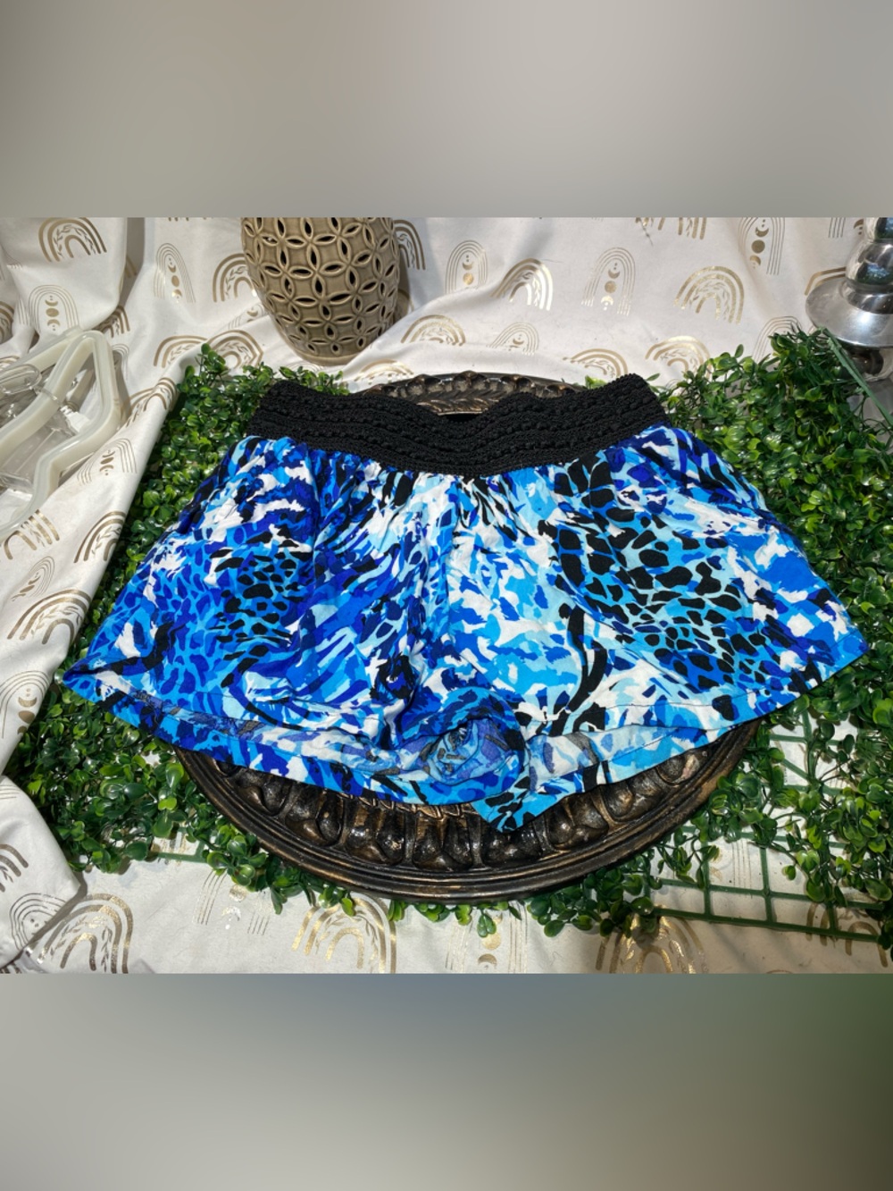 Joe Benbasset Blue and Black Abstract Swimwear Bottom